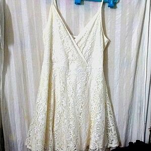 Massimo white lace dress M